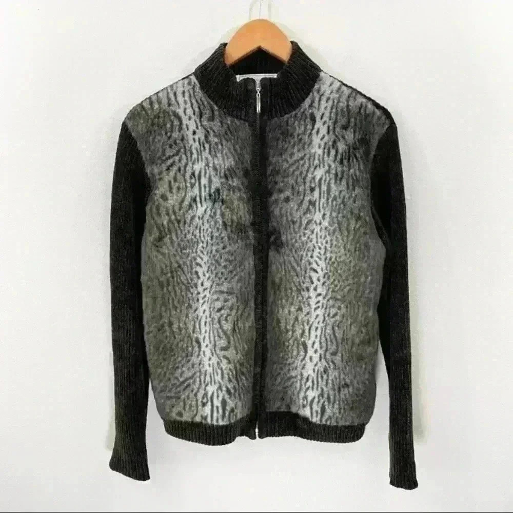 Lisa International faux fur brown chenille jacket